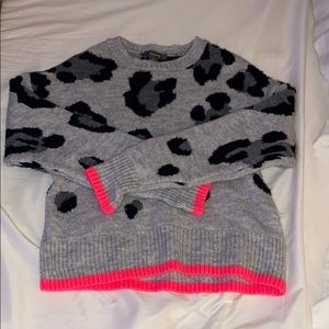 Grey and black leopard jumper